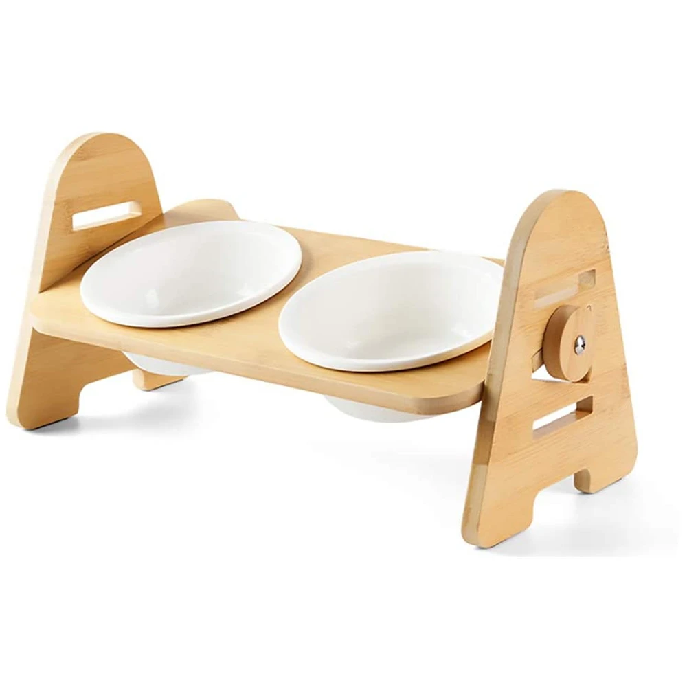 Raised Pet Bowl for Cats and Small Dogs, Adjustable Elevated Dog Cat Food and Water Bowl Stand Feeder with 2 White Ceramic Bowls
Raised Pet Bowl for Cats and Small Dogs, Adjustable Elevated Dog Cat Food and Water Bowl Stand Feeder with 2 White Ceramic Bowls