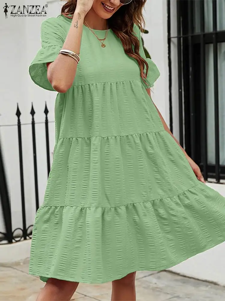 Женский Повседневный многоярусный сарафан ZANZEA, модное ТРАПЕЦИЕВИДНОЕ ПЛАТЬЕ с коротким рукавом и круглым вырезом, летнее женское праздничное пляжное платье большого размера 2023
Женский Повседневный многоярусный сарафан ZANZEA, модное ТРАПЕЦИЕВИДНОЕ ПЛАТЬЕ с коротким рукавом и круглым вырезом, летнее женское праздничное пляжное платье большого размера 2023