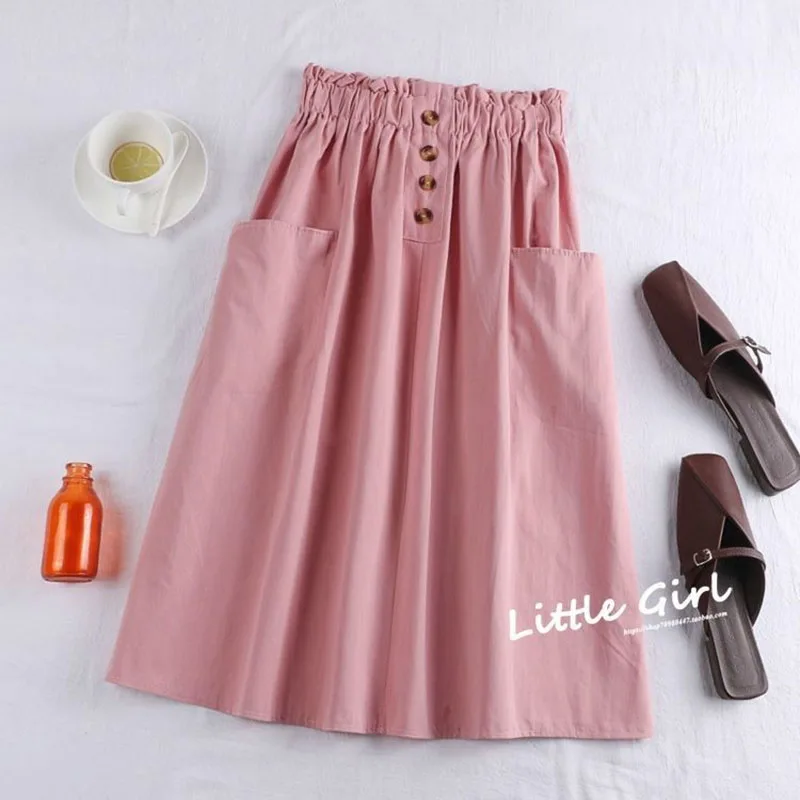 Lucyever Summer Women Mid-Calf Skirt Casual Solid High Waist Long Skirts for Woman Korean Wild Button with Pocket A-Line Skirts
Lucyever Summer Women Mid-Calf Skirt Casual Solid High Waist Long Skirts for Woman Korean Wild Button with Pocket A-Line Skirts