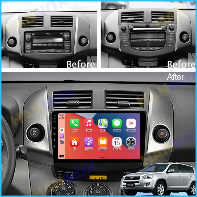 

HANNOX Android Car Radio Car Multimedia DVD Player For Toyota RAV4 Rav 4 Navigation GPS Support Rear view Camera TPMS OBD DSP