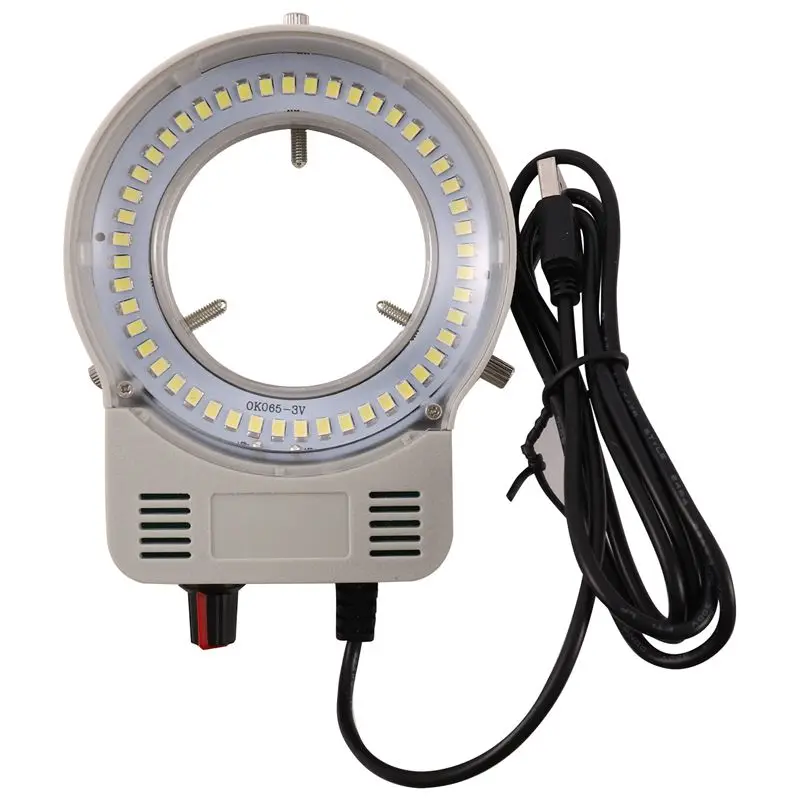 48 LED Industrial Microscope Camera Light Source Ring Lamp Light Illuminator Lamp Adjustable Brightness USB Interface
48 LED Industrial Microscope Camera Light Source Ring Lamp Light Illuminator Lamp Adjustable Brightness USB Interface