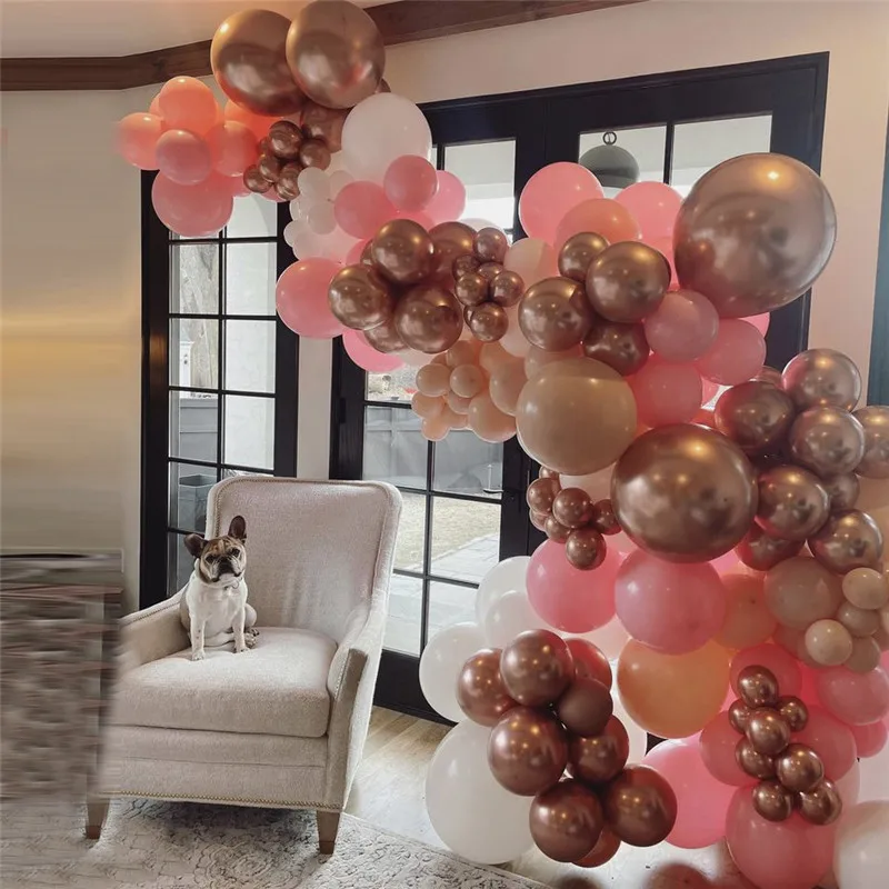 

137pcs Pink White Balloons Arch Garland Kit Rose Gold Latex Balloon Set For Wedding Background Decors Birthday Party Supplies