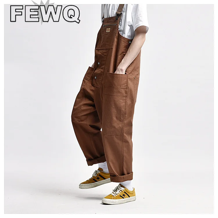 FEWQ Safari Style Men's Overalls Solid Color Male Retro Casual Jumpsuit Street Stylish Multi Pocket Cargo Pants 2023 New 9Y5504 
FEWQ Safari Style Men's Overalls Solid Color Male Retro Casual Jumpsuit Street Stylish Multi Pocket Cargo Pants 2023 New 9Y5504