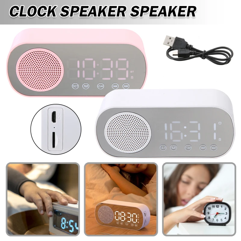 Portable Digital Alarm Clock FM Radio Wireless Mirror LED Clock With Speaker Black/Pink/White Optional Color ABS Material
Portable Digital Alarm Clock FM Radio Wireless Mirror LED Clock With Speaker Black/Pink/White Optional Color ABS Material