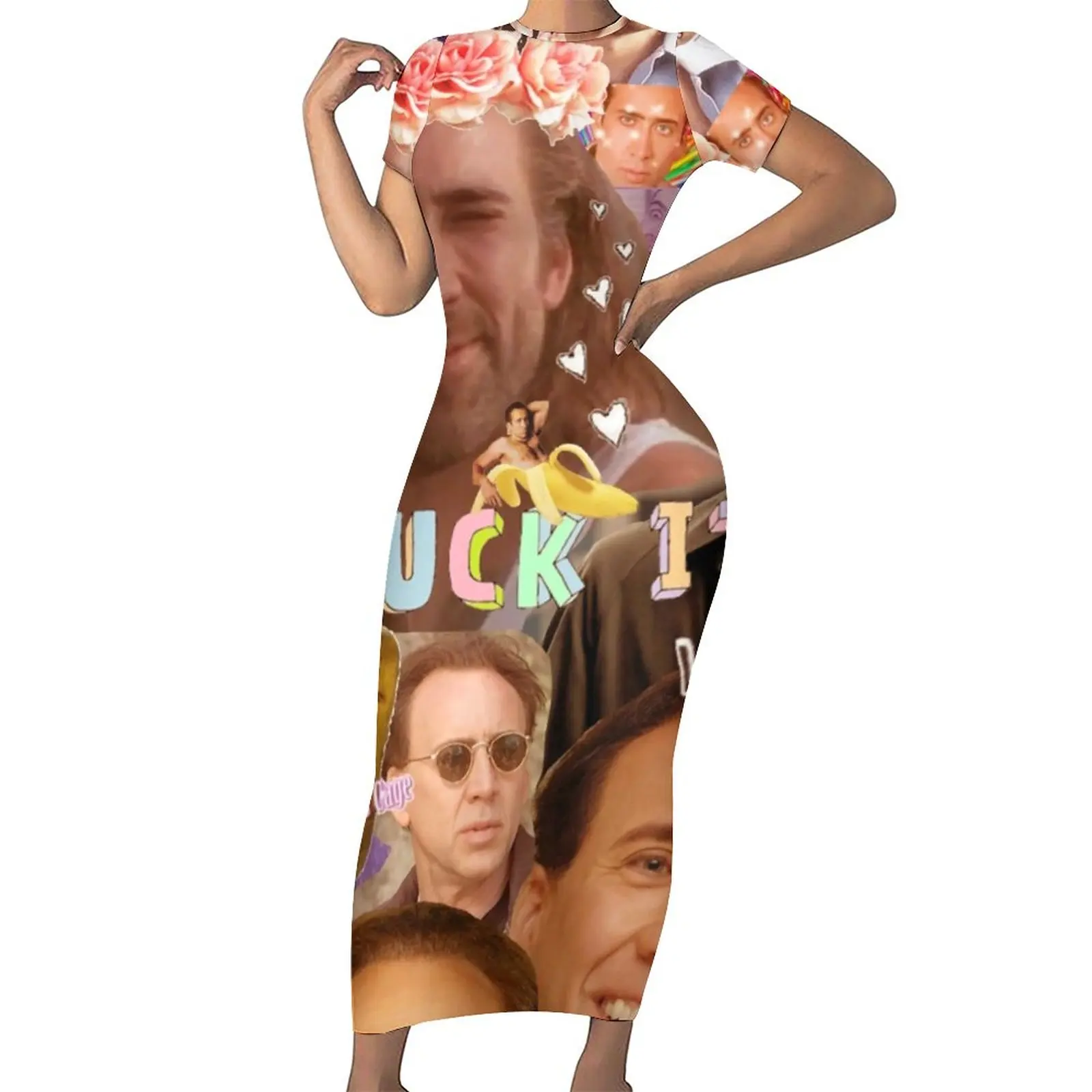 Nicolas Cage Collage Dress Short Sleeve Funny Memes Fashion Maxi Dresses Trendy Bodycon Dress Female Graphic Big Size Vestidos
Nicolas Cage Collage Dress Short Sleeve Funny Memes Fashion Maxi Dresses Trendy Bodycon Dress Female Graphic Big Size Vestidos