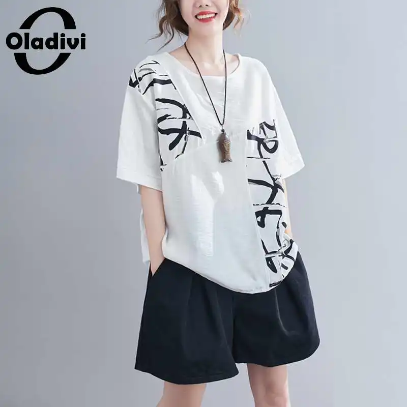 Oladivi Fashion Print Casual Blouses Women Oversized Clothing Loose Tops Ladies Summer Large Shirt Girl Big Tees Tunic Blusa 4XL
Oladivi Fashion Print Casual Blouses Women Oversized Clothing Loose Tops Ladies Summer Large Shirt Girl Big Tees Tunic Blusa 4XL