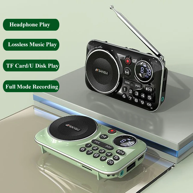 Portable Mini Radio Pocket FM Receiver Bluetooth5.0 Speaker HIFI TF/U Disk MP3 Music Player Support Recording Headphones Play
Portable Mini Radio Pocket FM Receiver Bluetooth5.0 Speaker HIFI TF/U Disk MP3 Music Player Support Recording Headphones Play