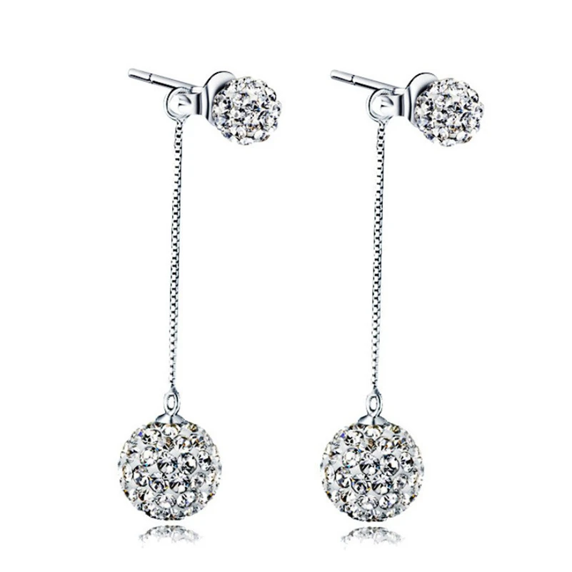 

S925 Silver Tassel Cubic Zircon Earring Long Statement Brincos for Women Orecchini Kolczyki Jewelry Garnet Drop Earrings Girls
