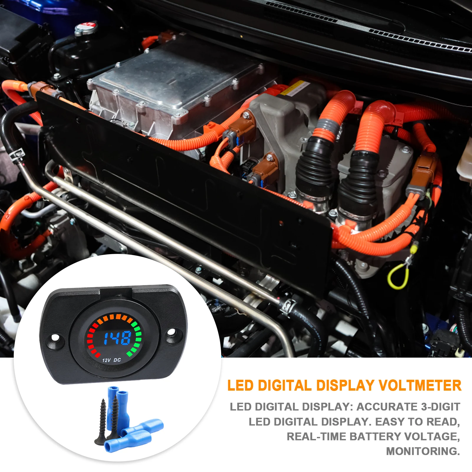Digital Voltmeter Waterproof Car LED Digital Volt Meter 12V DC 3-Digit Display Volt Meter Gauge Universal Car Battery Monitor
Digital Voltmeter Waterproof Car LED Digital Volt Meter 12V DC 3-Digit Display Volt Meter Gauge Universal Car Battery Monitor