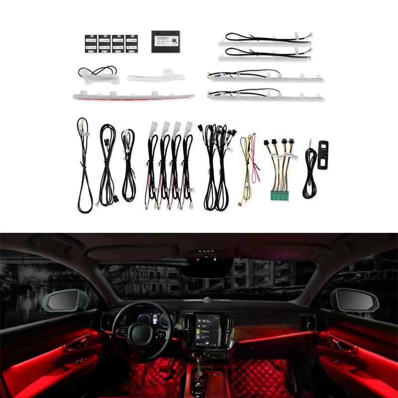 ambient light Fit for Volvo S90V90 high quality 64 colors Volvo S90V90 modified car interior accessories
ambient light Fit for Volvo S90V90 high quality 64 colors Volvo S90V90 modified car interior accessories