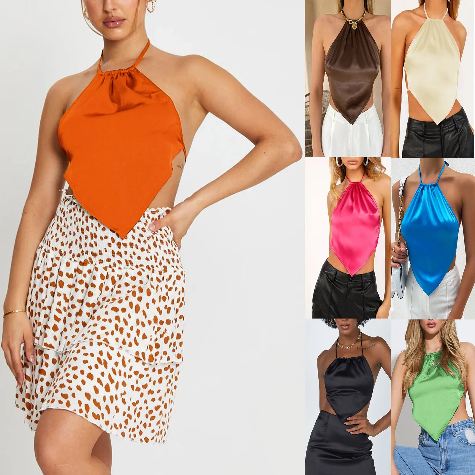 Women's Sexy Halter Vest Spring And Summer Solid Color Belly Pocket Suspender Blouse Wrap Chest Vest Tank Tube Top Female
Women's Sexy Halter Vest Spring And Summer Solid Color Belly Pocket Suspender Blouse Wrap Chest Vest Tank Tube Top Female