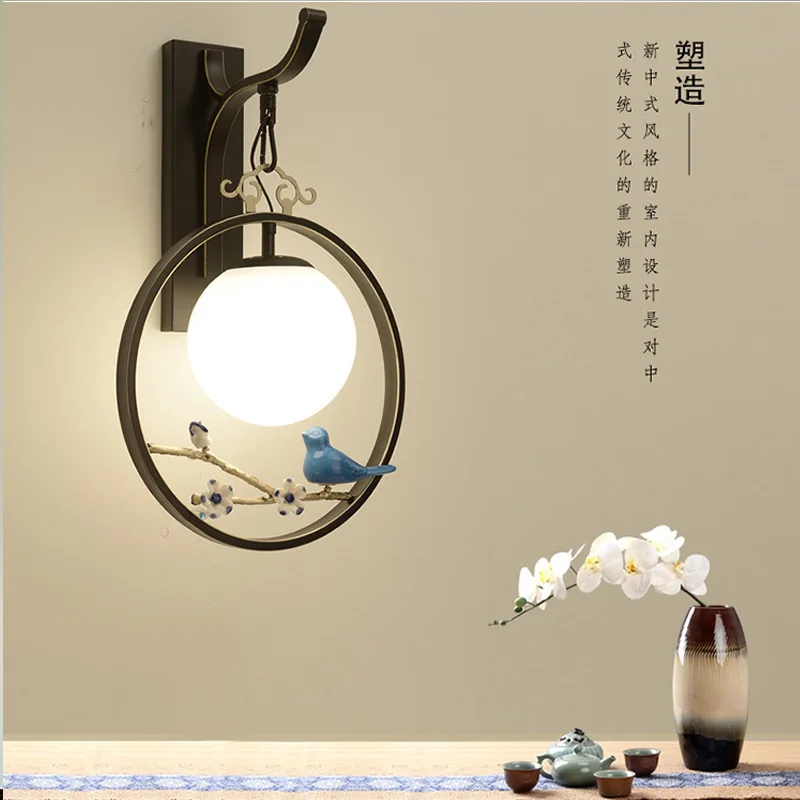 LED New Chinese Wall Lamp Bird Glass Living Room Background Wall Modern Bedroom Bedside Light Aisle Lamps Lighting Decor Fixture
LED New Chinese Wall Lamp Bird Glass Living Room Background Wall Modern Bedroom Bedside Light Aisle Lamps Lighting Decor Fixture