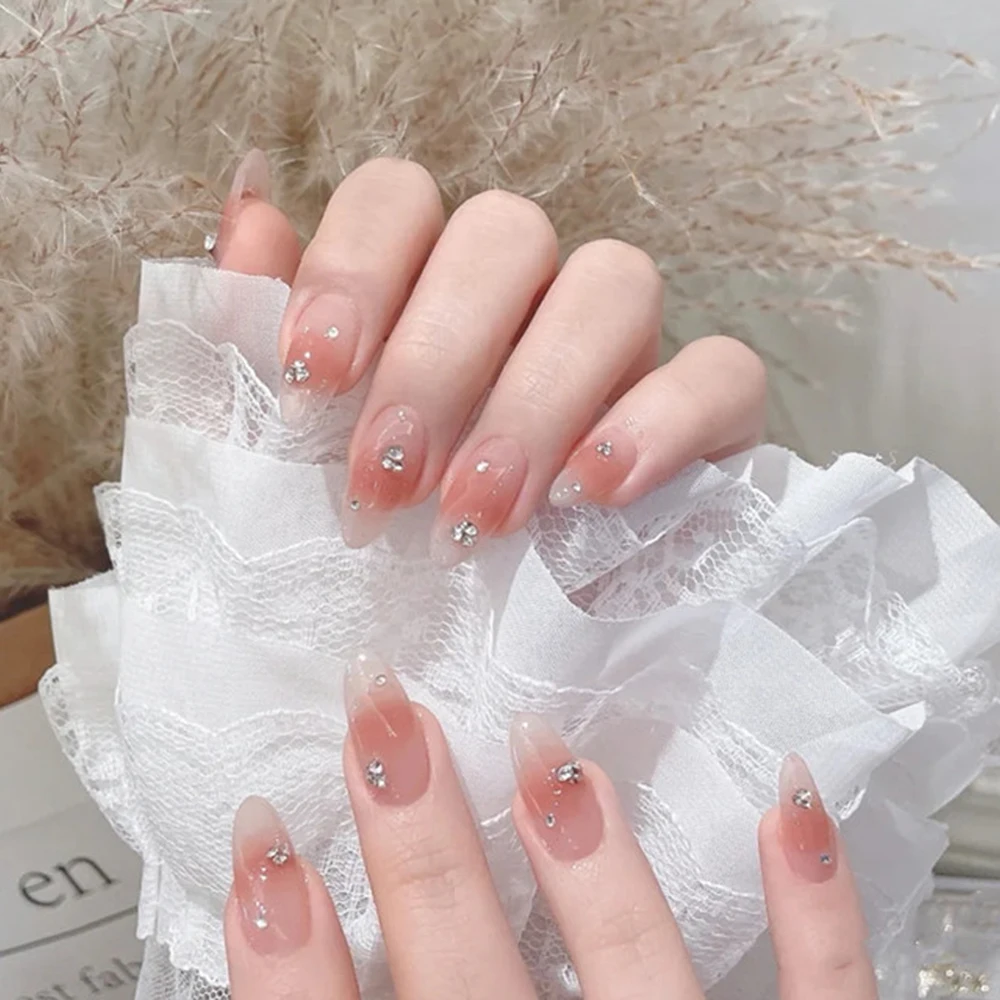 24Pcs Korean Style Pink False Nail with Shiny Diamond Fake Nail for Women and Girl Press on Nails Full Finished False nail Patch
24Pcs Korean Style Pink False Nail with Shiny Diamond Fake Nail for Women and Girl Press on Nails Full Finished False nail Patch