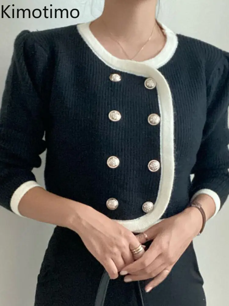 Винтажный двубортный вязаный кардиган Kimotimo, женский осенний свитер популярного цвета с круглым вырезом, корейские шикарные Элегантные Кор...
Винтажный двубортный вязаный кардиган Kimotimo, женский осенний свитер популярного цвета с круглым вырезом, корейские шикарные Элегантные Кор...