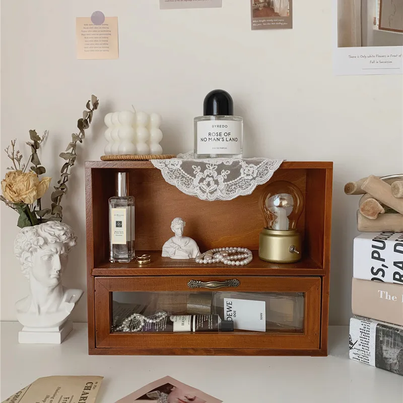 CuteLife Vintage Wooden Drawers Storage Shelf Home Decoration Book Kitchen Accessories Table Shelf Bedroom Makeup Organizer Box
CuteLife Vintage Wooden Drawers Storage Shelf Home Decoration Book Kitchen Accessories Table Shelf Bedroom Makeup Organizer Box