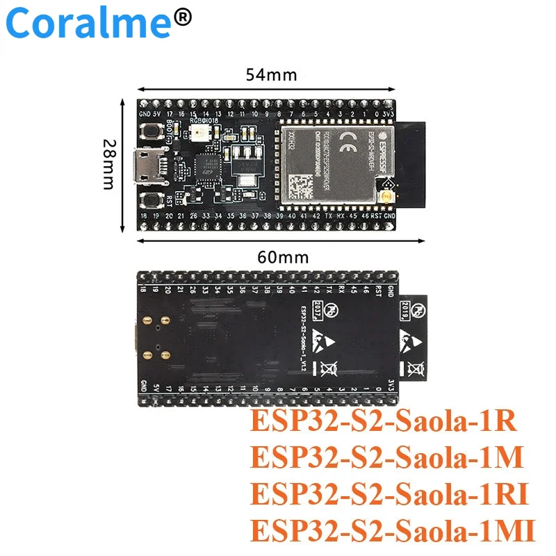 ESP32 S2 Saola Development Board Module ESP32-S2-Saol-1RI ESP32-S2-Saola-1M/1MI ESP32-S2-WROVER-I Wfi Wifiless Module
ESP32 S2 Saola Development Board Module ESP32-S2-Saol-1RI ESP32-S2-Saola-1M/1MI ESP32-S2-WROVER-I Wfi Wifiless Module