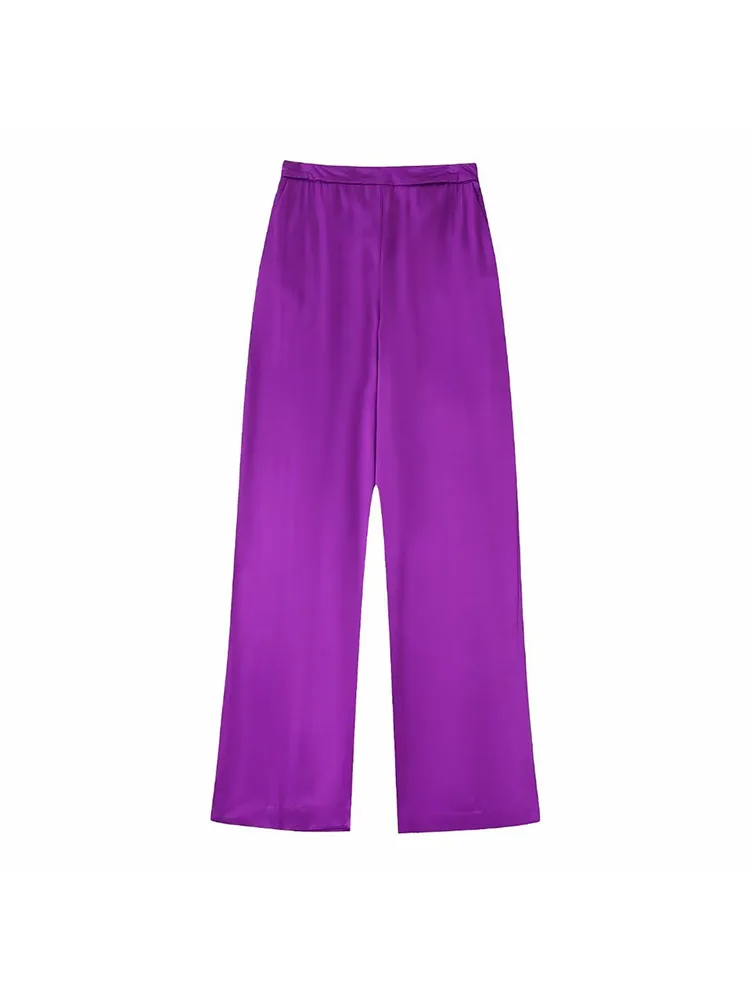 Женские прямые брюки с шелковой текстурой, винтажные Шикарные Длинные брюки с эластичным поясом, новинка 2022
Женские прямые брюки с шелковой текстурой, винтажные Шикарные Длинные брюки с эластичным поясом, новинка 2022