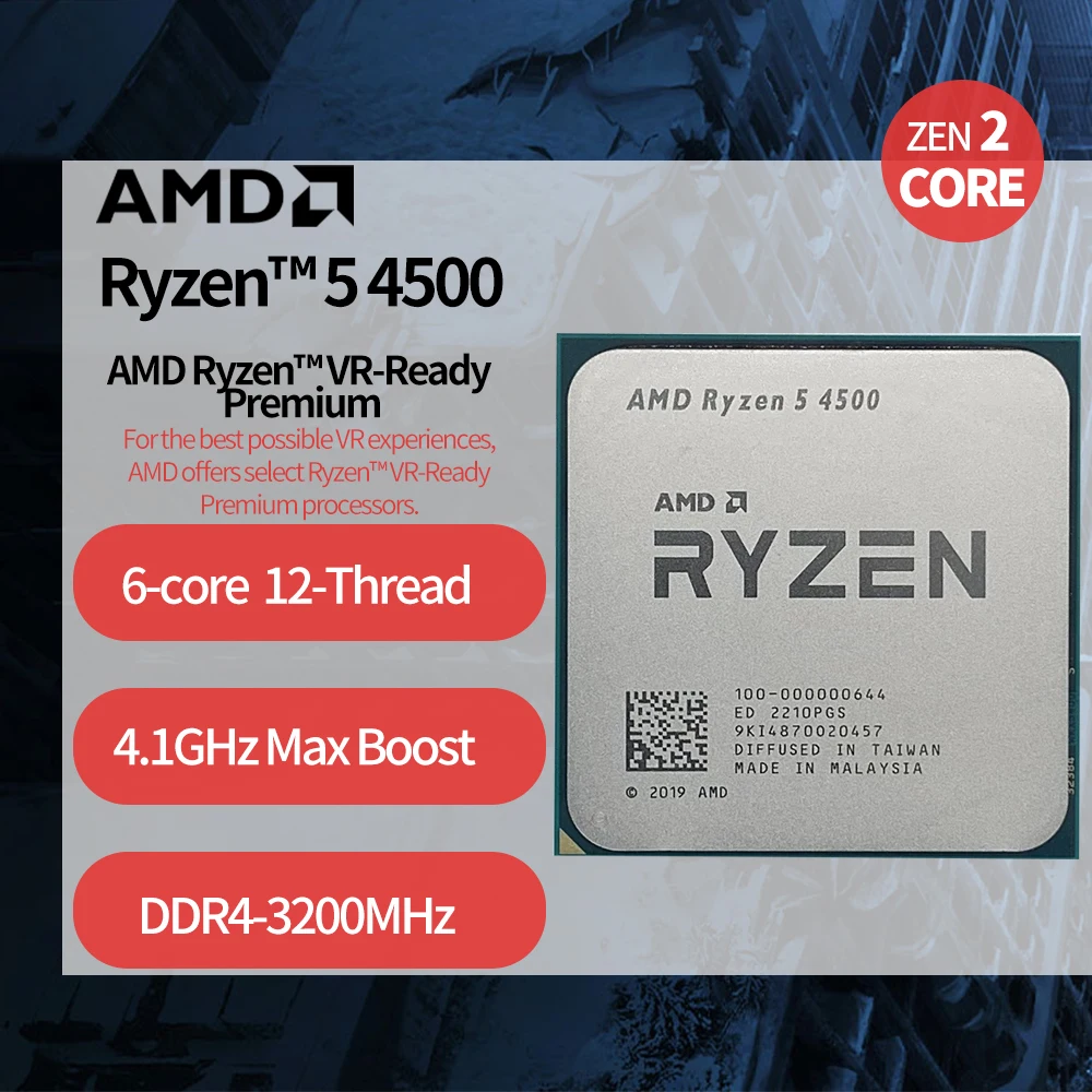 AMD Ryzen 5 4500 R5 4500 3.6 GHz 6-Core 12-Thread CPU Processor 7NM L3=8M 100-000000644 Socket AM4
AMD Ryzen 5 4500 R5 4500 3.6 GHz 6-Core 12-Thread CPU Processor 7NM L3=8M 100-000000644 Socket AM4