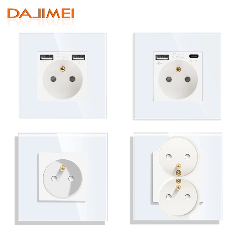 DAJIMEI French Poland Single Wall Power Socket Dual USB TypeC Plug Electrical Outlet Crystal Glass/Plastic/Aluminum Frame Socket
DAJIMEI French Poland Single Wall Power Socket Dual USB TypeC Plug Electrical Outlet Crystal Glass/Plastic/Aluminum Frame Socket