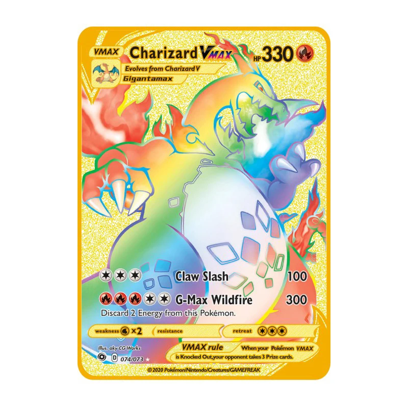 New Diy Pokemon Card Metal Card Pikachu Charizard Mewtwo Dragon Gold Vmax Card Collection Gift Children Game Collection Card
New Diy Pokemon Card Metal Card Pikachu Charizard Mewtwo Dragon Gold Vmax Card Collection Gift Children Game Collection Card