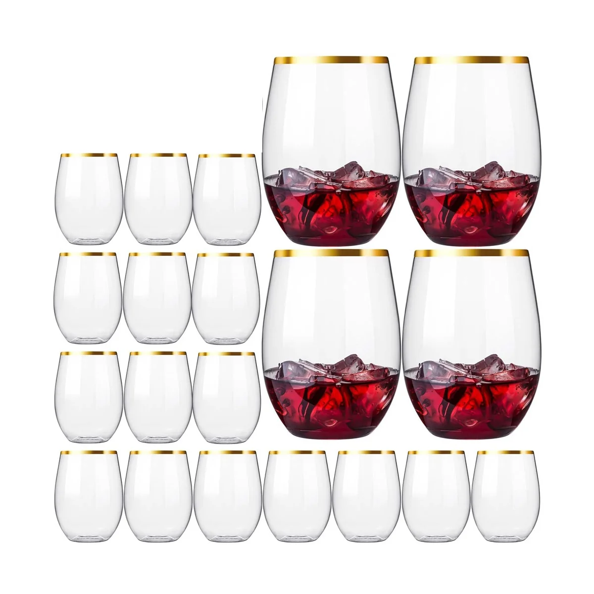 

Одноразовые бесступенчатые Винные бокалы, пластиковые Винные бокалы, бокалы для виски, прозрачные бокалы для напитков