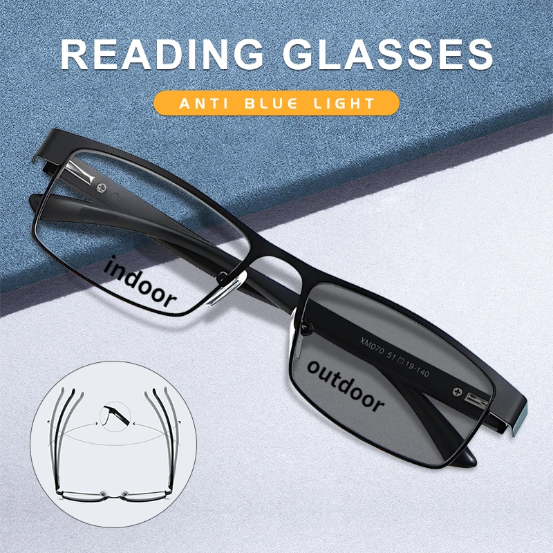 Men's Reading Glasses Metal Frame Anti Blue Sunglasses Women's Photochromic Presbyopic Glasses
Men's Reading Glasses Metal Frame Anti Blue Sunglasses Women's Photochromic Presbyopic Glasses