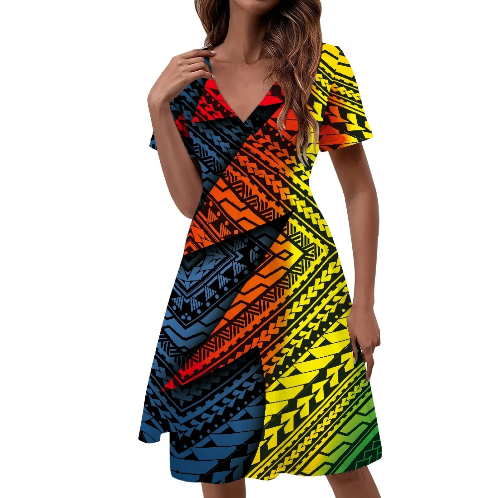 Polynesian Tribal Tongan Totem Tattoo Tonga Prints Fashion Casual High Quality Deep V-neck Knee Length Skirt Comfort All-match
Polynesian Tribal Tongan Totem Tattoo Tonga Prints Fashion Casual High Quality Deep V-neck Knee Length Skirt Comfort All-match