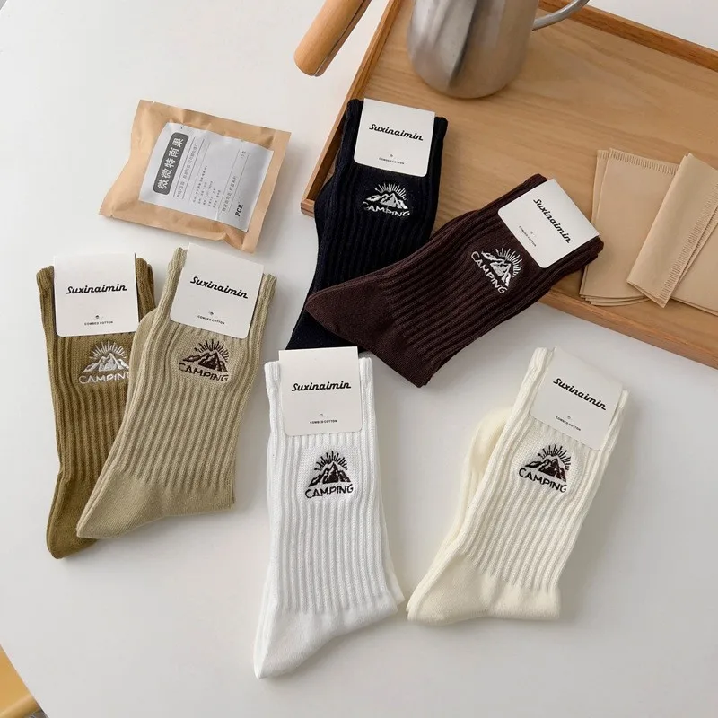 JT High quality women's socks Harbor Wind Camp Snow Mountain Embroidered mid-tube socks Character cotton socks for women
JT High quality women's socks Harbor Wind Camp Snow Mountain Embroidered mid-tube socks Character cotton socks for women