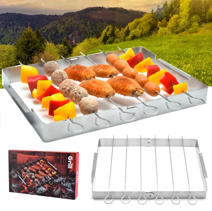 Stainless steel collapsible kebab set simple BBQ BBQ outdoor grill with barbecue stick
Stainless steel collapsible kebab set simple BBQ BBQ outdoor grill with barbecue stick