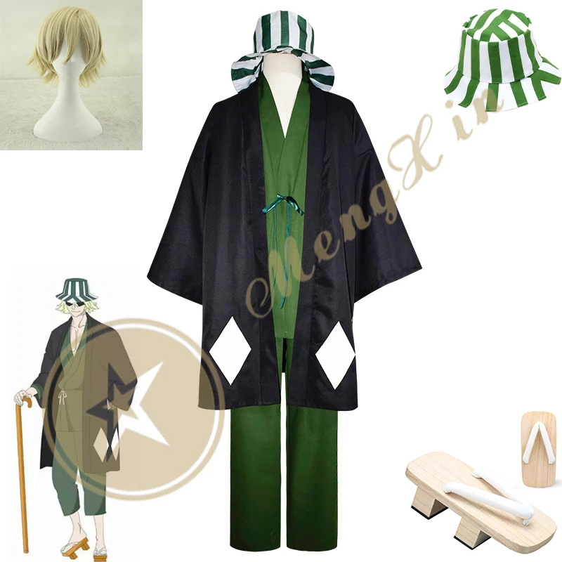 Anime Bleach Urahara Kisuke Cosplay Costume Kimono Halloween Clothes for Men Women Full Outfit Cape Tops Pants Hat Custom Made
Anime Bleach Urahara Kisuke Cosplay Costume Kimono Halloween Clothes for Men Women Full Outfit Cape Tops Pants Hat Custom Made