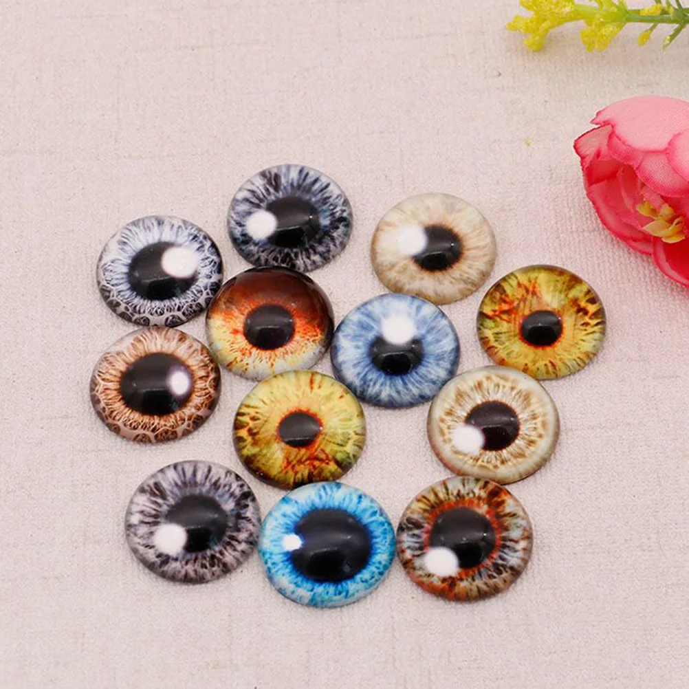 

100pcs Dome Cabochons Assorted Eyes Flatback Cabochons Rhinestone Embellishments for DIY Craft Jewelry Making Dolls crafts