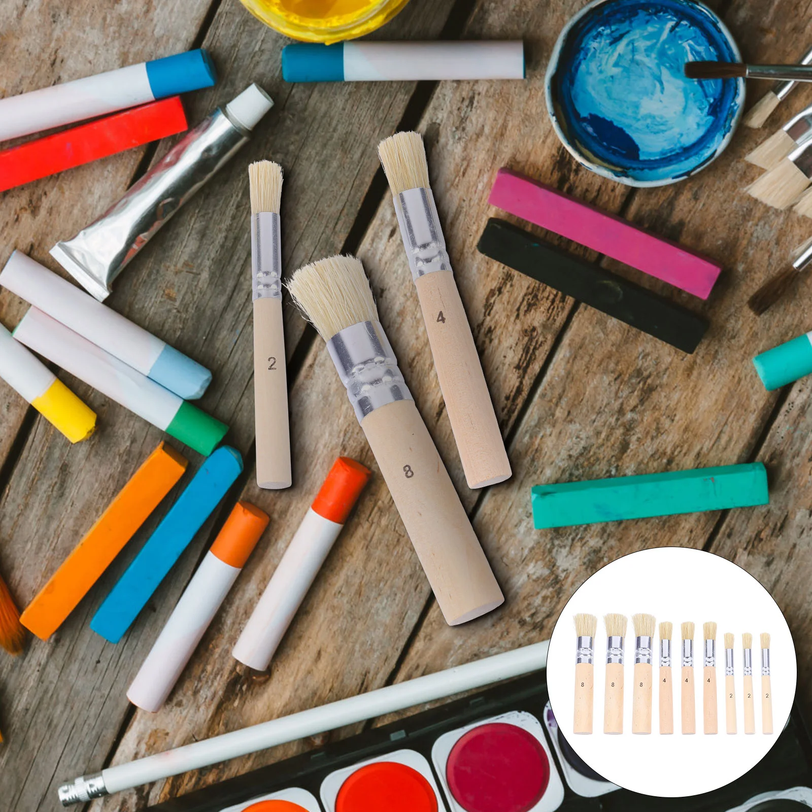 3 set/9pcs Creative Wood Handle Durable Stencil Brush Template Brush Oil Painting Brush
3 set/9pcs Creative Wood Handle Durable Stencil Brush Template Brush Oil Painting Brush
