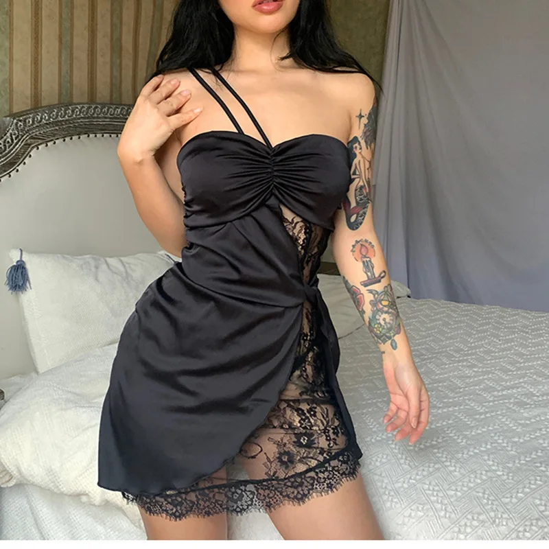 Women Black Lace Patchwork Bodycon Dress Summer Y2K Beach Irregularity Midi Party Dresses Office Lady Vintage Vestidos Female
Women Black Lace Patchwork Bodycon Dress Summer Y2K Beach Irregularity Midi Party Dresses Office Lady Vintage Vestidos Female