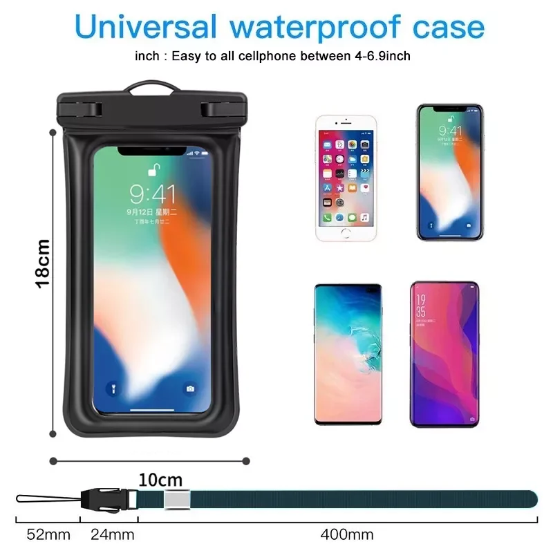 Cover IIP68 Universal Mobile Waterproof Bag Case For iPhone 12 11 Pro Max X3 Redmi Note 10 Pro Phone 
Cover IIP68 Universal Mobile Waterproof Bag Case For iPhone 12 11 Pro Max X3 Redmi Note 10 Pro Phone