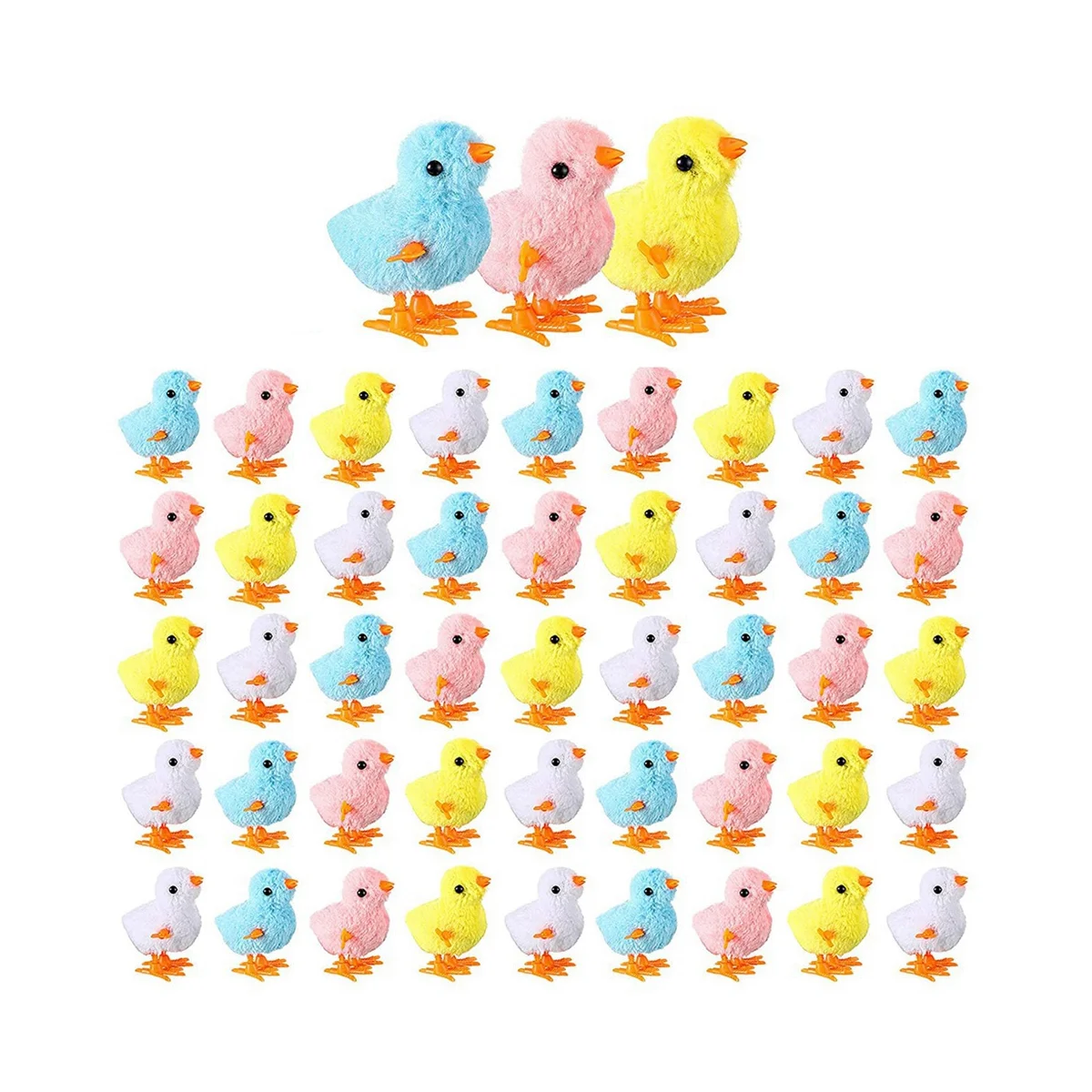 48 Pack Easter Wind Up Chick Toys Colorful Jumping Cute Plush Chicken Hopping Windups Chicks for Easter Party Gifts
48 Pack Easter Wind Up Chick Toys Colorful Jumping Cute Plush Chicken Hopping Windups Chicks for Easter Party Gifts