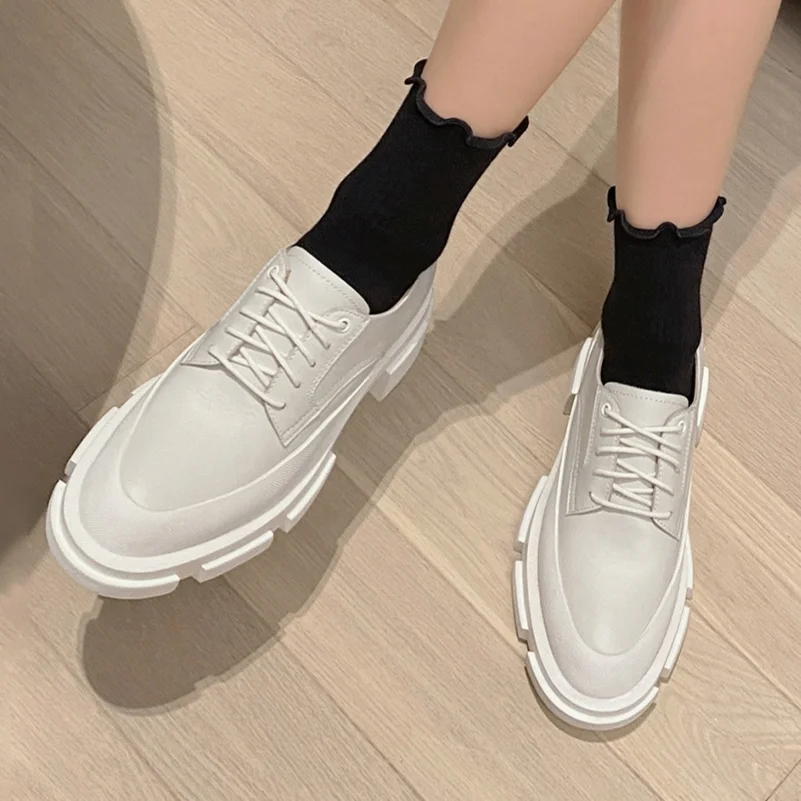 Meotina Women Loafers Genuine Leather Pumps Thick Heels Platform Lace Up Med Heel LadIes Footwear Spring Black 42 Oxfords Shoes
Meotina Women Loafers Genuine Leather Pumps Thick Heels Platform Lace Up Med Heel LadIes Footwear Spring Black 42 Oxfords Shoes