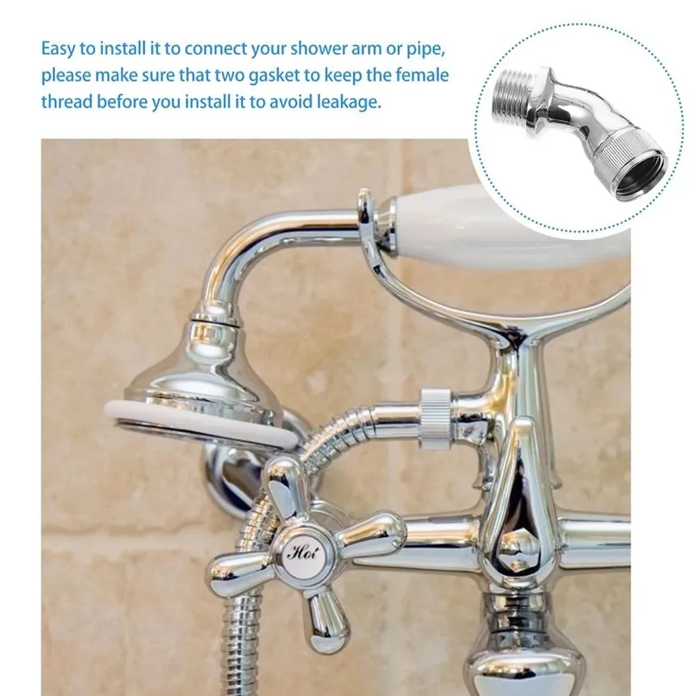 1 Pc Shower Elbow Adapter 45°Angle Bathroom DIY For Shower Head Male To Female Shower Head Durable High Quality
1 Pc Shower Elbow Adapter 45°Angle Bathroom DIY For Shower Head Male To Female Shower Head Durable High Quality