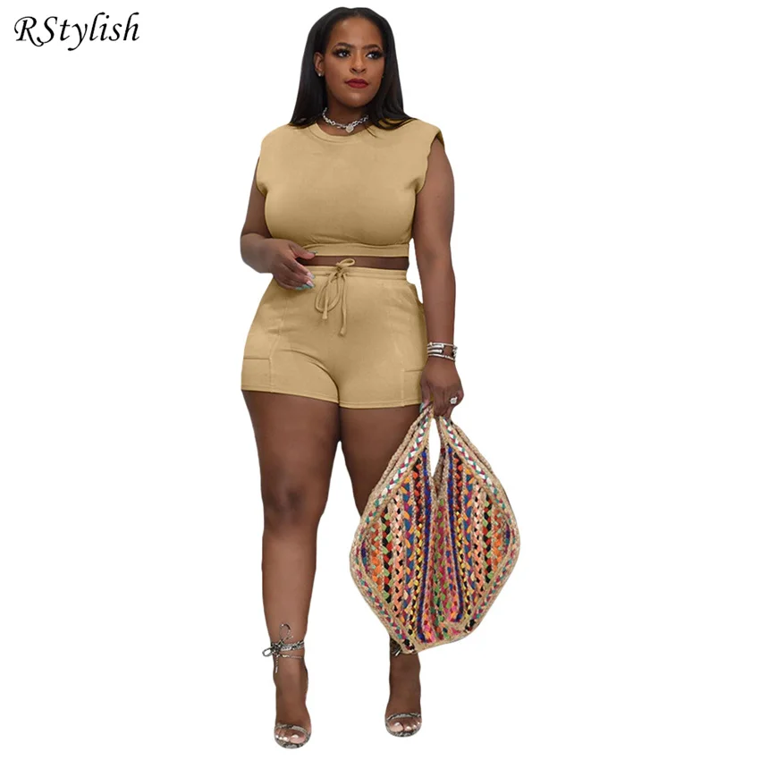RStylish Summer Outfits 2022 Women Tracksuits Solid Color Shoulder Pad O Neck Sleeveless Crop Top And Biker Shorts Two Piece Set
RStylish Summer Outfits 2022 Women Tracksuits Solid Color Shoulder Pad O Neck Sleeveless Crop Top And Biker Shorts Two Piece Set