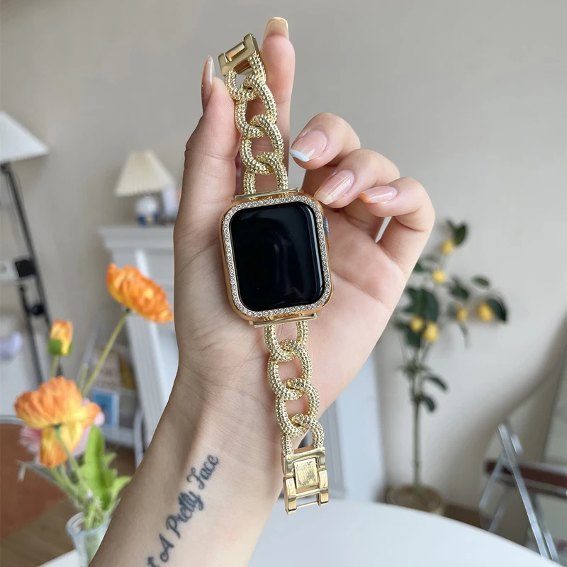 Stainless steel diamond band with case for Apple watch Ultra 8 7 49 41 45mm se 654 40 44mm strap Luxury Bracelet iwatch 42 38mm
Stainless steel diamond band with case for Apple watch Ultra 8 7 49 41 45mm se 654 40 44mm strap Luxury Bracelet iwatch 42 38mm
