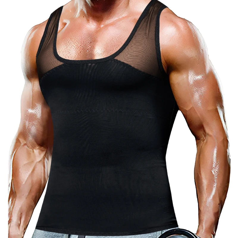 

Mens Slimming Body Shaper Shapewear Abs Abdomen Compression Shirt to Hide Gynecomastia Moobs Workout Tank Tops Undershirts