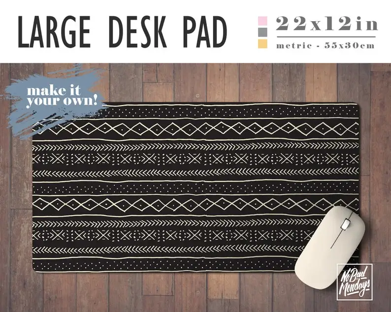 Mud Cloth Print Desk Mat - Choose Your Base Color! 2 Sizes - Extra Large Mouse Pad - Mouse Mat - Extended Mouse Pad - Desk Acces
Mud Cloth Print Desk Mat - Choose Your Base Color! 2 Sizes - Extra Large Mouse Pad - Mouse Mat - Extended Mouse Pad - Desk Acces