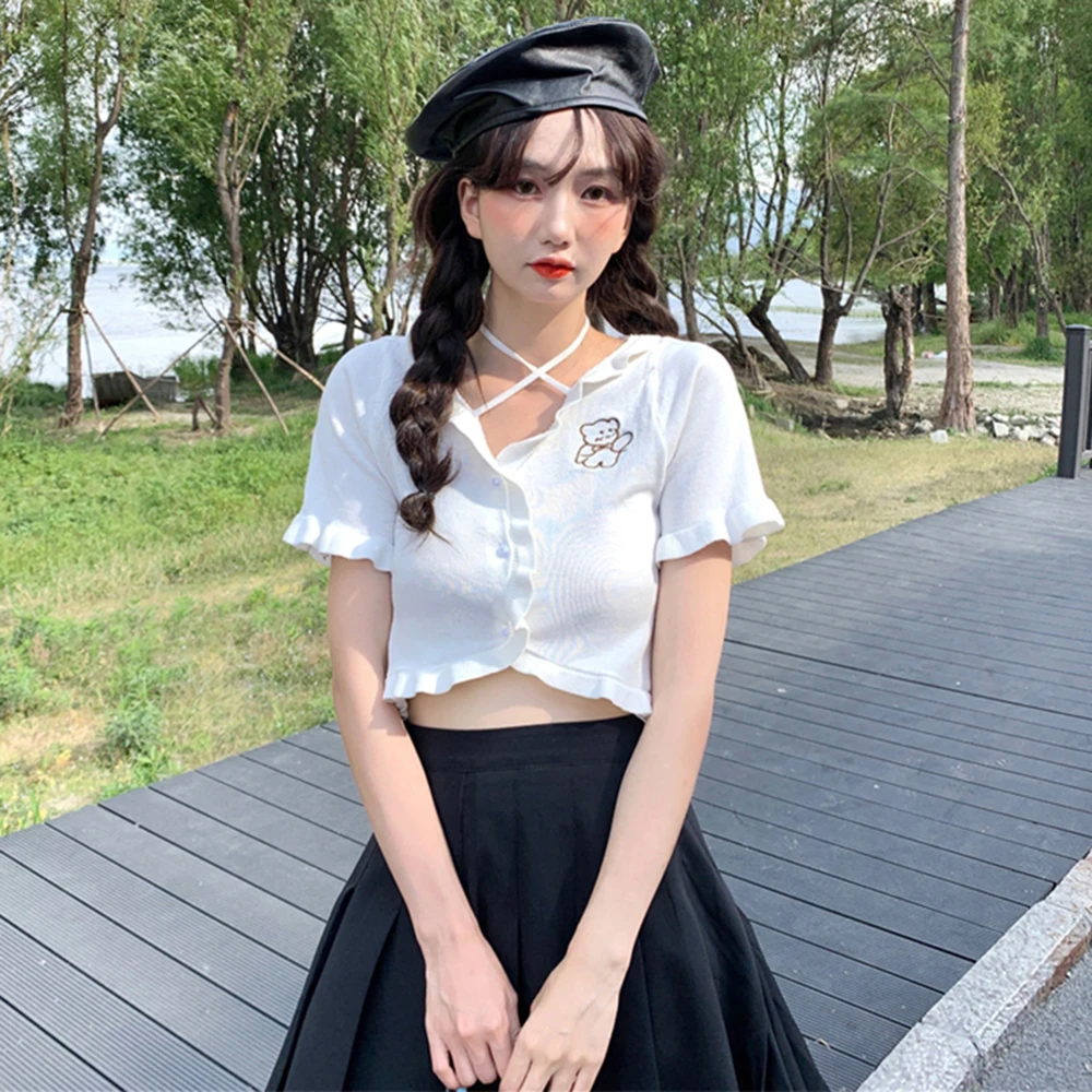 Woman TShirts Summer Women's Summer Knitted Short-Sleeved T-shirt Loose Top Crop Top Mujer Camisetas
Woman TShirts Summer Women's Summer Knitted Short-Sleeved T-shirt Loose Top Crop Top Mujer Camisetas