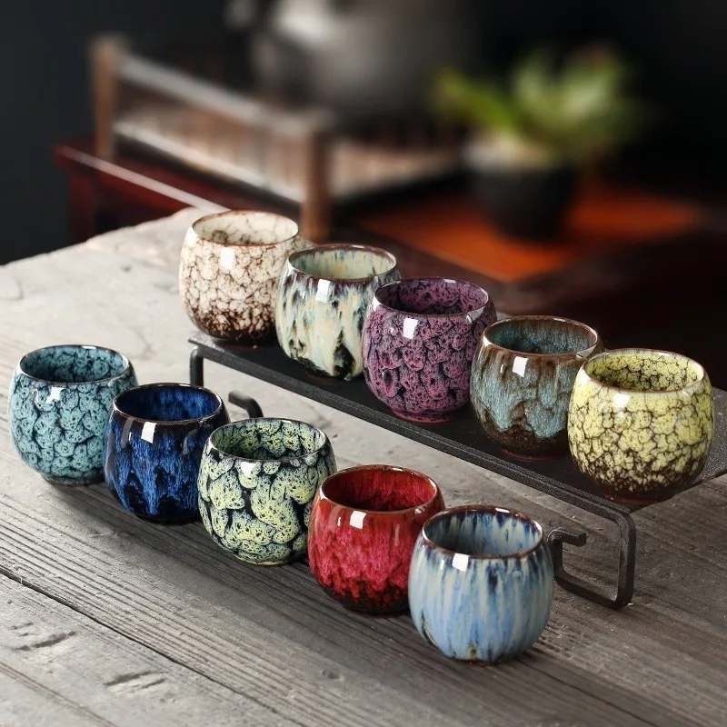 

Change Drinkware Fu Mug Wine Drinkware Kung Cups Pottery China Chinese Style Porcelain Tea Cup Ceramic Kiln Coffee Set 1pc