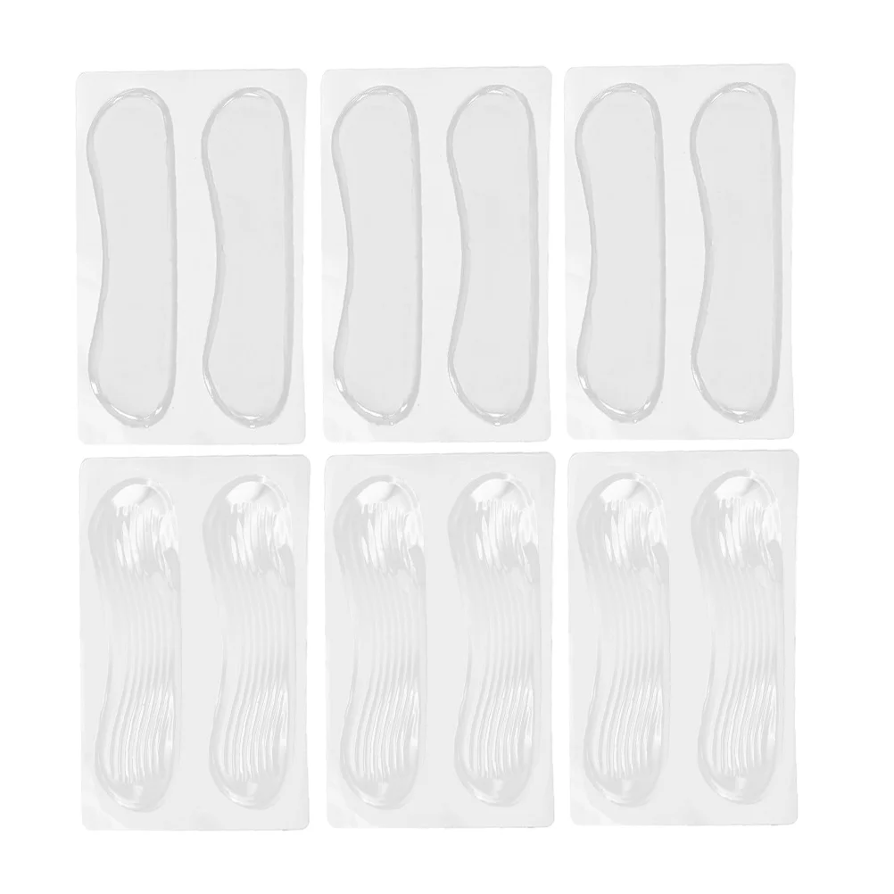 

6 Pairs Silicone Heel Sticks Anti-wear Foot Stickers Insoles Invisible Thick Anti-scratch Heel Insoles