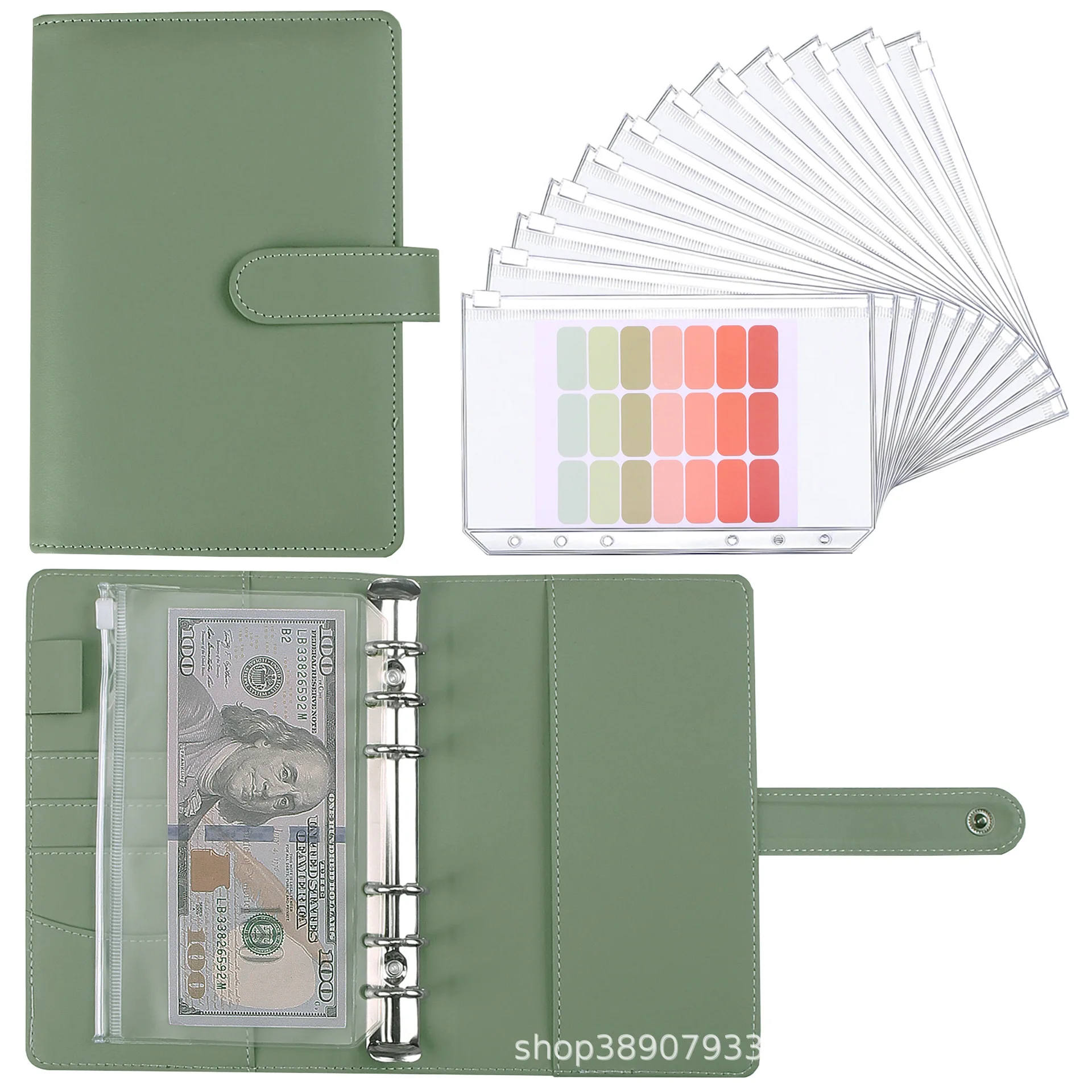2022 A6 Budget Binder Planner with 12 Pieces Cash Envelopes, Colorful PU Leather Notebook Binder with 12 PCS A6 Binder Pockets 
2022 A6 Budget Binder Planner with 12 Pieces Cash Envelopes, Colorful PU Leather Notebook Binder with 12 PCS A6 Binder Pockets