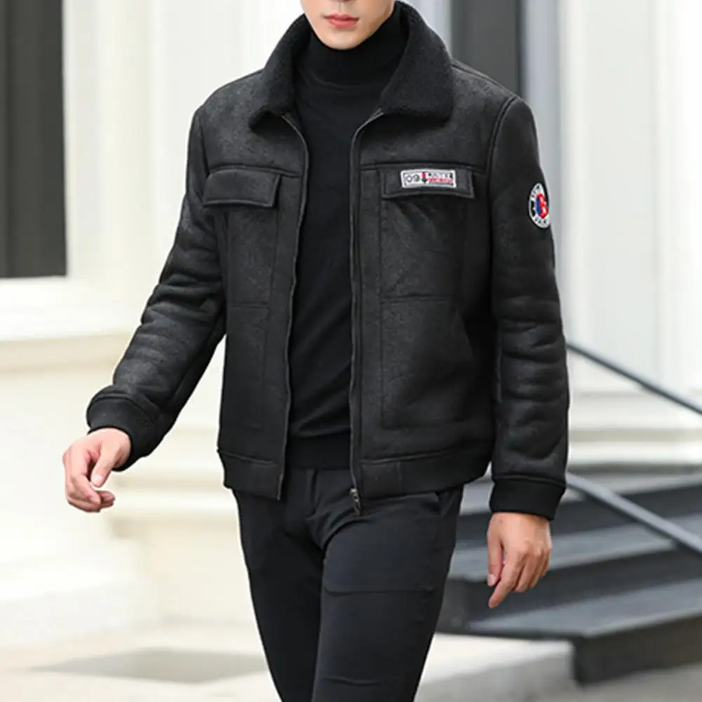 Men Coat Turndown Collar Warm Coldproof Ribbed Cuff Lapel Coat Thick Jacket for Home
Men Coat Turndown Collar Warm Coldproof Ribbed Cuff Lapel Coat Thick Jacket for Home