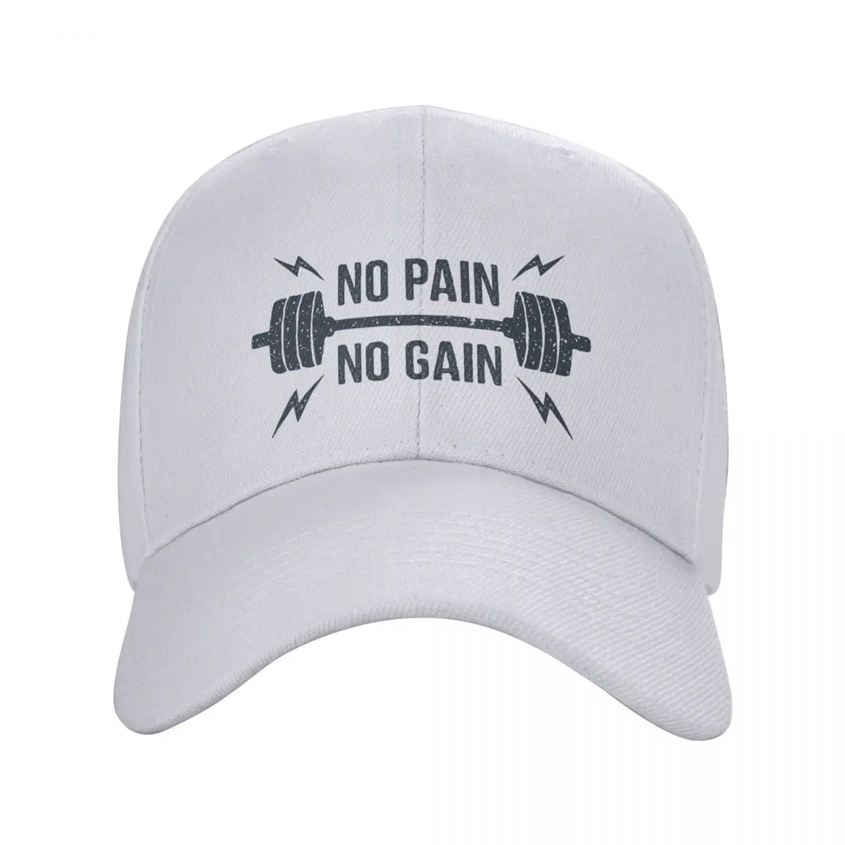 

No Pain No Gain Gym Motivational Quote Baseball Cap Hip Hop Adjustable Bodybuilding Workout Dad Hat Summer Hats Snapback Caps