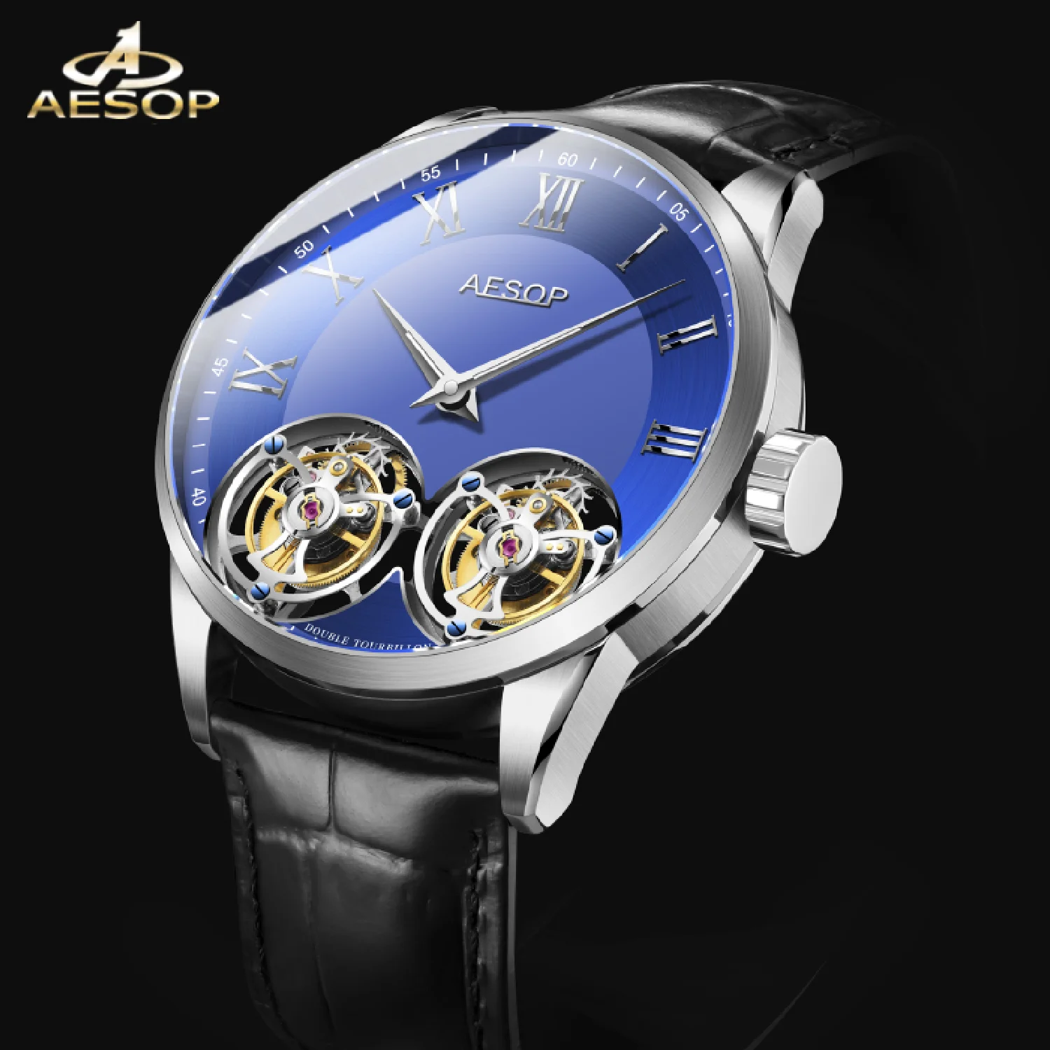 AESOP Double Tourbillon Movement Men's Mechanical Watches Male Skeleton Watch for Men Man Luxury Clocks Luxury Dropshipping
AESOP Double Tourbillon Movement Men's Mechanical Watches Male Skeleton Watch for Men Man Luxury Clocks Luxury Dropshipping