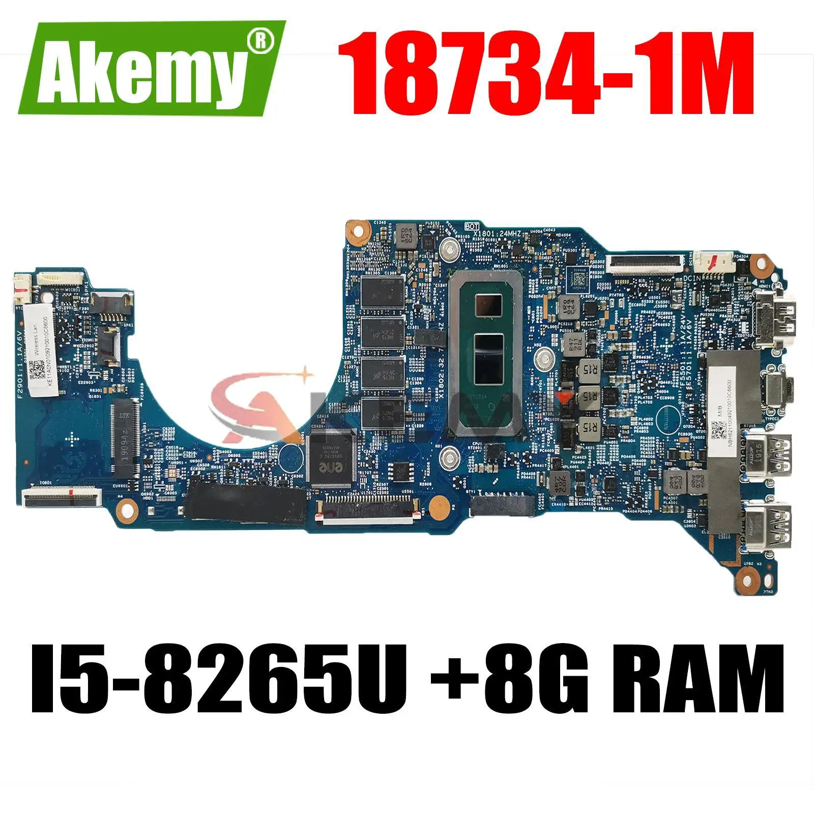 

NBH6211004 NB.H6211.004 18734-1M 448.0CR21.001M For ACER Spin 5 SP513-53N Laptop Motherboard I5-8265U CPU+8G RAM