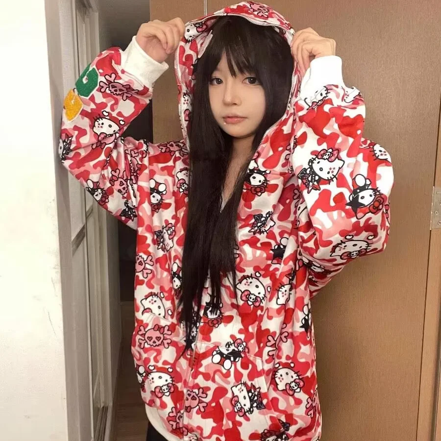 Hello Kitty Sanrio Y2K Lovers Hooded Sweater Autumn Winter Cotton Camouflage Coat Hip Hop Men Women Casual Loose Christmas Gift
Hello Kitty Sanrio Y2K Lovers Hooded Sweater Autumn Winter Cotton Camouflage Coat Hip Hop Men Women Casual Loose Christmas Gift